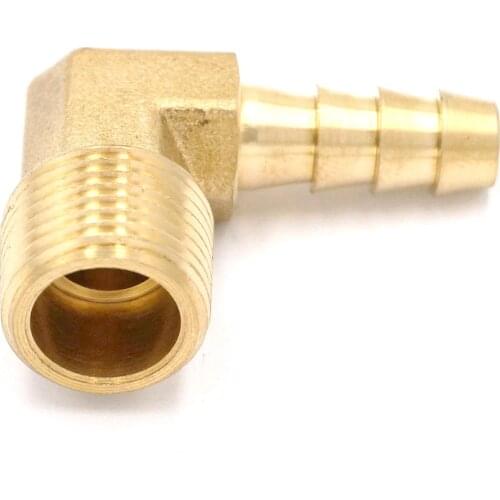 3/8" NPT Male x 5/16" Hose Barbed Tail Elbow Brass Fuel Fittings Connectors Adapters 229 PSI