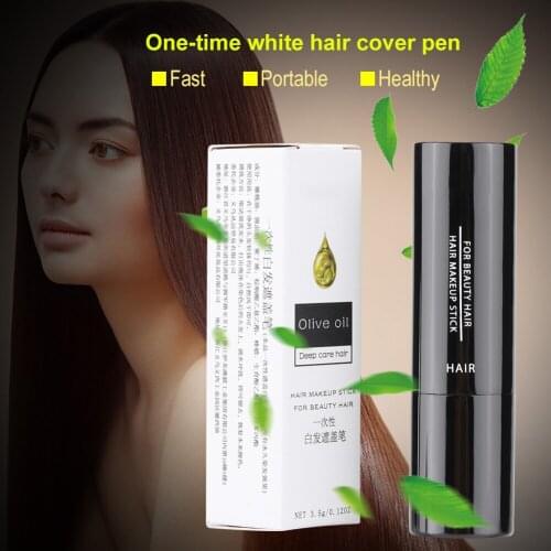 3Colors Hair Color Pen Temporary Lipstick Hair Dye Coloring White Hair Cover DIY Makeup Stick