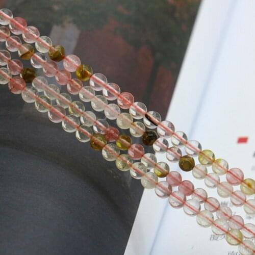 4mm Pink multicolor watermelon tourmaline round loose beads 15inches wholesale fit women jewelry making gift