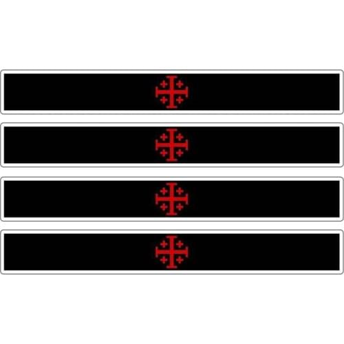 4pcs Patriotic Stickers Flag Stripes Vinyl KK PVC 13cm X 1.7cm Car Window Motorcycle Tuning Templar Jerusalem Cross Car Stickers