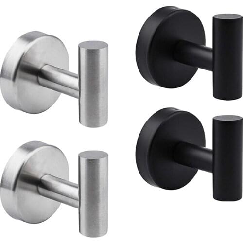 4 Pack Bathroom Towel Hooks Round Wall Mount Hooks for Cabinet Closet Door Coat Hook for Bath Bedroom Kitchen Retail