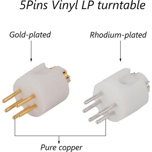 Monosaudio DI92 Pure Copper Male DIN Gold/Rhodium Plated Plug, Turntable Tonearm 5 Pin Male DIN connector FOR REGA LINN ROKSAN