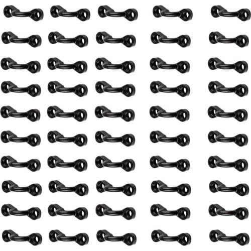 50pcs Black Nylon Kayak Canoe Deck Loops Tie Down Pad Eye Connect Buckles