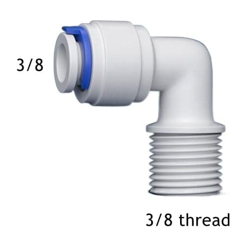 3/8" Male Thread - 3/8" OD Tube PE Pipe Fitting Hose Elbow Quick Connector Aquarium RO Water Filter Reverse Osmosis System