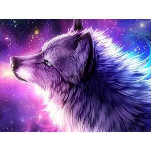5D DIY Diamond Painting Animal Wolf Round Diamond Embroidery Mosaic Cross Stitch Mosaic Home Decoration Wall Sticker Gift