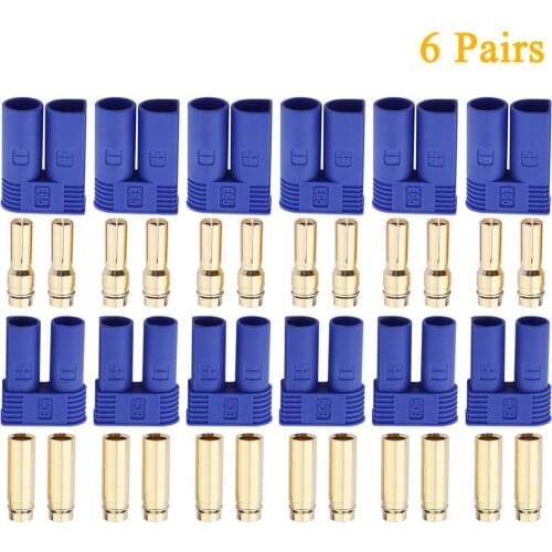 6Pairs EC5 Banana Plug Bullet Connector Female Male for RC ESC Motor RC Quadcopter FPV Racing Drone Lipo Battery DIY Parts