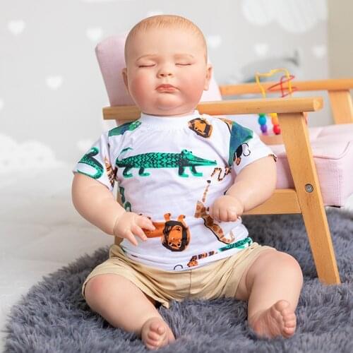 60CM Handmade Reborn Toddler Sleeping Joseph 3 Month Size Big BoyMutiple Layers Painting with Visible Veins Reborn Baby Doll