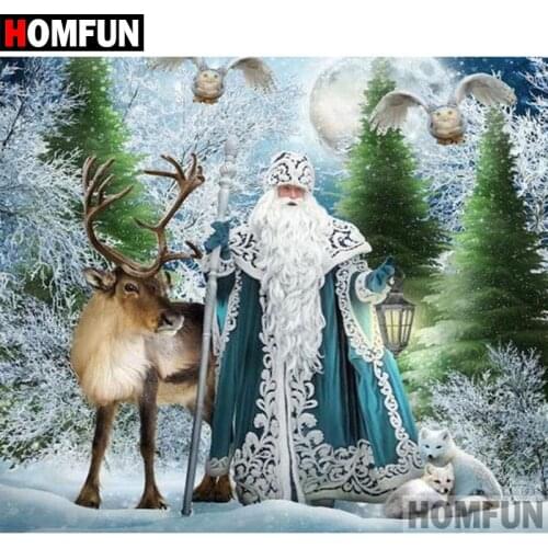 HOMFUN 5D DIY Diamond Painting Full Square/Round Drill "Santa Claus" Embroidery Cross Stitch gift Home Decor Gift A09457
