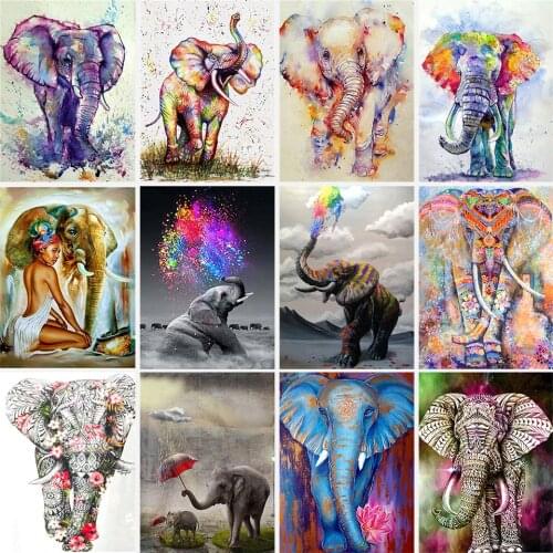 Diamond Painting Elephant Full Drill Animal Diamond Embroidery Cross Stitch Kits Mosaic 5D Diy Home Decor Rhinestone Picture