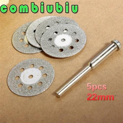 Combiubiu 6pcs 22mm Dremel Accessories Diamond Grinding Wheel Saw Circular Saw Cutting Disc Dremel Rotary Tool for Stone