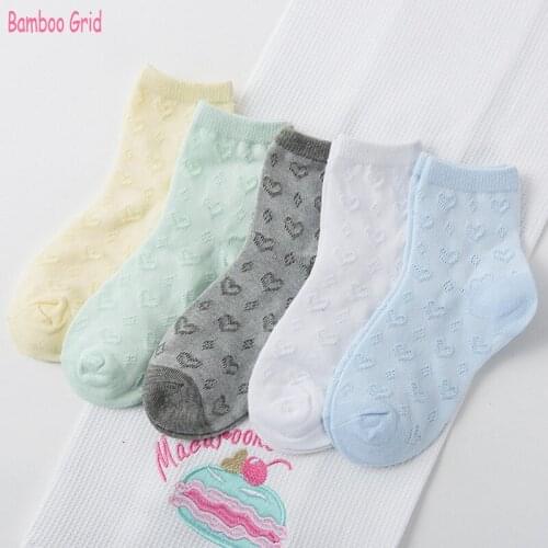 Bamboo grid High Socks For Girls