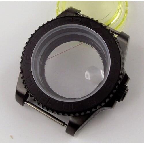 40mm Stainless Steel Sapphire Glass Brushed Ceramic Bezel Watch Case PVD Coated Fit ETA 2836 MIYOTA 8215 NH35 Movement
