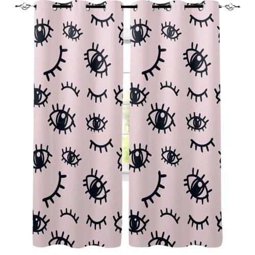 Eye Line Drawing Black Eyelashes Bedroom Modern Window Curtain for Living Room Decoration Curtains Home Textile Drapes