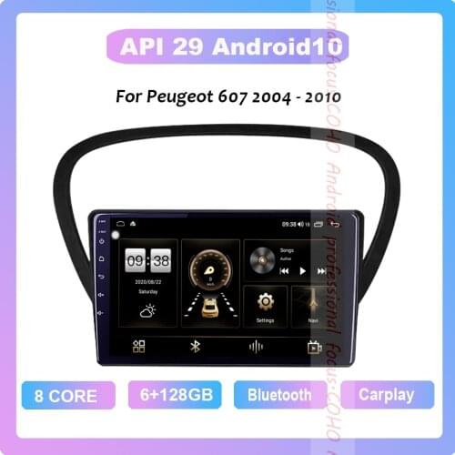COHO For Peugeot 607 2004-2010 Android 10.0 Octa Core 6+128G Car Multimedia Player Stereo Receiver Radio