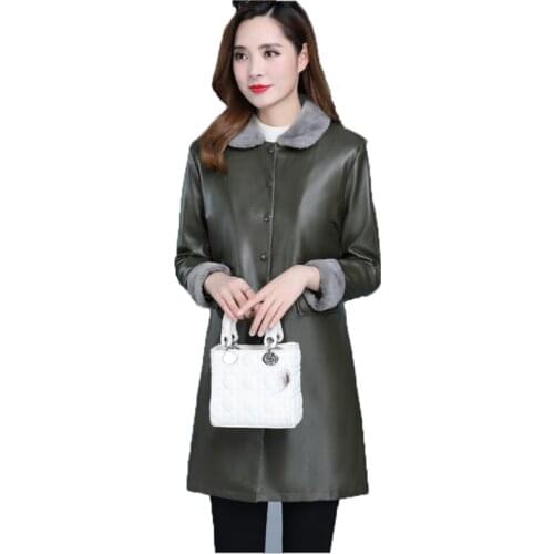 Faux leather Coat Autumn Women Black Red XL-5XL plus Size new Korean Temperament Jacket Long Sleeve Medium Fashion Jacket JD309