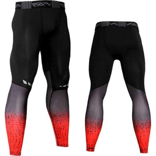Fitness Mens Running Tights Print Bodybuilding Sport Leggings Recreational Sportswear Plus Size Elastic Pants