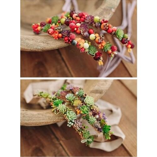 Baby girl headwear~various succulents baby headband ~~newborn photography props creatuve lovely headband cute accessory