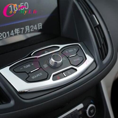 Color My Life ABS Chrome Console Decorative Panel Sequins Sticker for Ford Kuga Escape 2013 2014 2015 2016 Modified Accessories