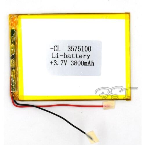 Lithium Polymer Battery 3575100 3.7V 3800mah Rechargeable Liion Cell Li-Po For DVD PAD PDA Notebook Powerbank Portable Speaker N