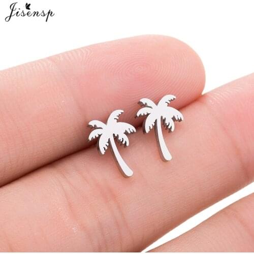 Jisensp Fashion Simple Women Coconut Palm Tree Earrings Summer Holiday Hawaii Earring Jewelry Gift Cute Beach Earings aretes
