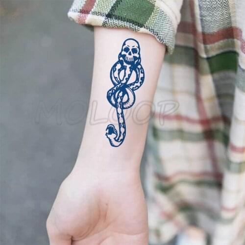 Juice Tattoo Sticker Snake Skull Cool Style Body Makeup Waterproof Temporary Fake Tatoo for Women Men Lasting To 5 -15 Days