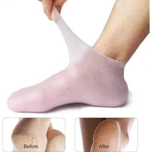 1 Pair Moisturizing Socks High Elastic Non-slip SEBS Clear Foot Care Socks for Summer