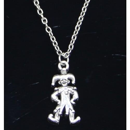 New Fashion Necklace 25x12mm clown joker jester Pendants Short Long Women Men Colar Gift Jewelry Choker