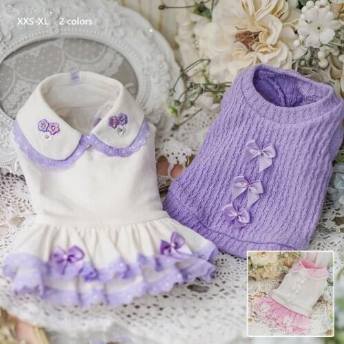 Small Dog Dress Cat Puppy Spring Autumn Winter Dog Clothes Yorkies Poodel Pomeranian Bichon Corgi Schnauzer Pet Clothing Dresses