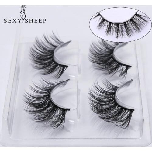 SEXYSHEEP 2 pairs natural false eyelashes fake lashes makeup kit 3D Mink Lashes eyelash extension mink eyelashes maquiagem