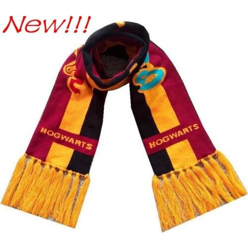 Harry High Quality Magic School Pattern Tassel Lengthen Scarf Potter Cosplay Halloween Anime Magic Prop Kids Female Scarf