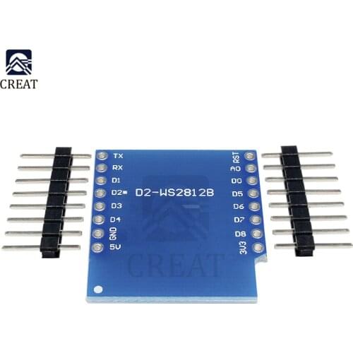 Esp8266 For WeMos D1 mini Module WS2812B RGB Shield For WeMos D1 Mini ESP8266 Module Board Wiht Pins Esp8266