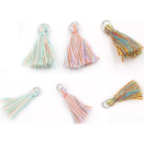 Mix 3 Color Cotton Rainbow Colorful Tassel 30mm Tassel Charm For Jewelry Bracelet Earring Necklace Charms Cell Phone Accessories