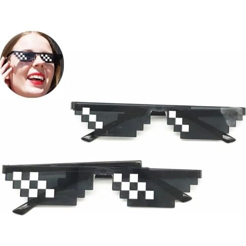 8 Bit Thug Life Sunglasses Pixelated Men Women Brand Party Eyeglasses Mosaic UV400 Vintage Eyewear Unisex Party Gift Toy Glasses