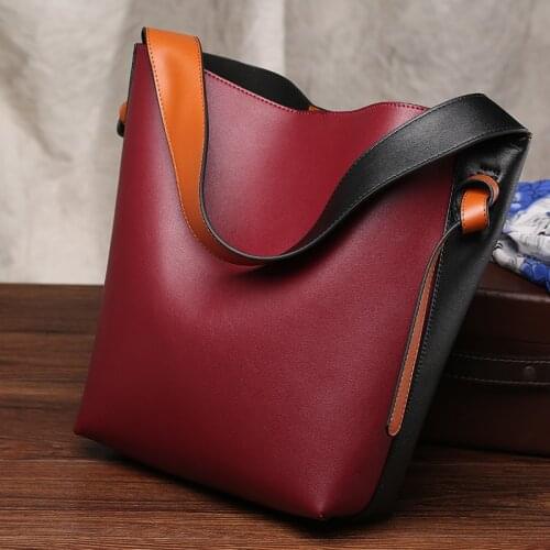 2017 New Genuine Leather Handmade Bag Women shoulder Bag Patchwork Handbags Women Famous Brands Tote Bags Designer Handbag