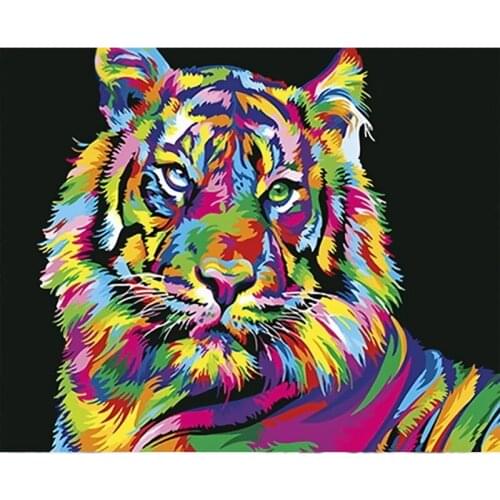 Tiger DIY Painting By Numbers Animals Kit Coloring By Numbers Wall Art Picture Acrylic Paint On Canvas Home Decor