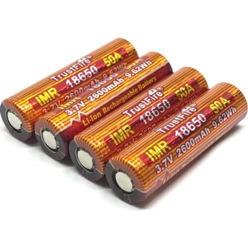 TrustFire IMR 18650 50A 3.7V 2600mah 9.62Wh Li-ion Rechargeable Battery Lithium Batteries For LED Flashlights