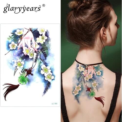 Glaryyears A Bit Big Arm Temporary Tattoo Sticker Hand Fake Tatoo Cartridge Flash Tatto Waterproof Body Art Women LC-705
