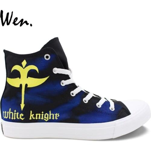Wen Boy Girl High Top Sneakers Custom Design Code Geass Yellow Logo Canvas Hand Painted Anime Shoes Unisex Sports Plimsolls