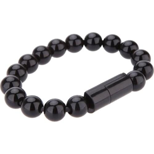 USB Phone Charger Charging Bracelet Data Cable Wearable Bead Bracelet Charger for Samsung Type C Micro USB Android Phones