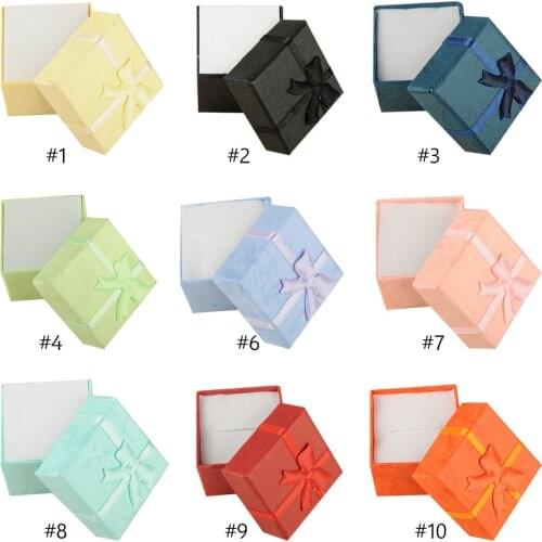 1PC 4x4x3cm Cardboard Square Carton Gift Box Ring Earrings Jewelry Colorful Present Cases Small Gift Box Jewery Organizer
