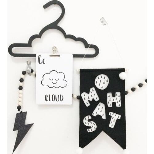 1PC Nordic Scandinavia Handmade Wooden cloud Cloth Hangers Clothes Dryer Rack For Baby Kids Decor Crafts Clothing Display MI 013