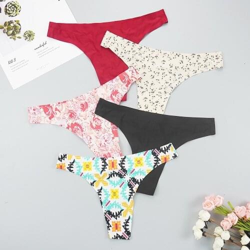 1 Pcs Lot New Women G String Sexy Underwear Briefs Print Sandy Beach Pantie Super Thin Panties Briefs for Ladies Thongs Plus Siz