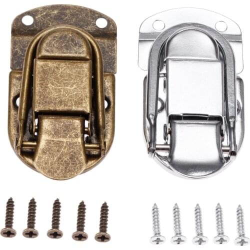 1Pc Vintage Metal Lock Chest Box Gift Box Suitcase Case Buckles Toggle Hasp Latch Catch Clasp Furniture Hardware 34x67mm