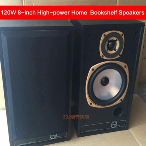 120W High-power Home Theater Bookshelf Speakers 8-inch Fever HIFI High-fidelity Audio Front Passive Desktop Speakers 8 Ohms
