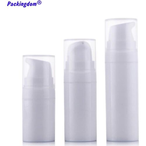 20pcs Plastic Airless Pump Bottle Clear Cover Cosmetic Container Small Sample Tube Empty Mini Travel Bottles Packaging 10ml 15ml