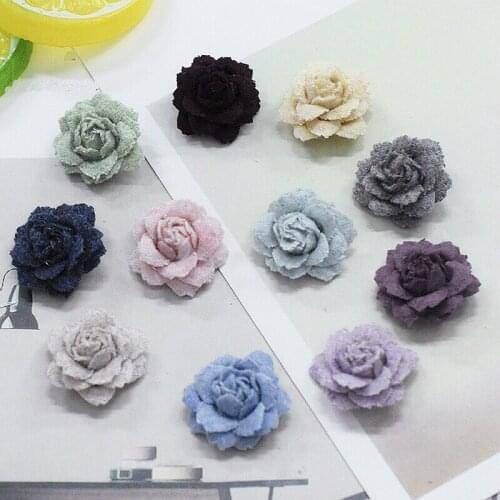 4Pcs 3D Flowers DIY Appliques Patch Applique Fabric Patches for Clothing Dress Flowers Hair Clothes Ornament Craft Supplies