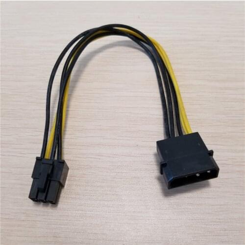 7.8" PC Computer DIY IDE Molex to Graphics Video Card PCI-E PCIe 6Pin 6P Power Supply Cable Cord 18AWG Wire