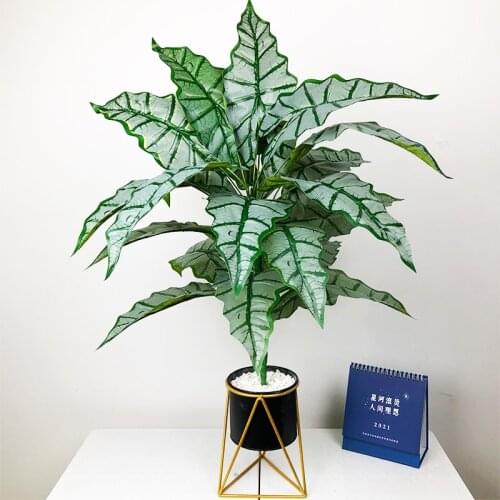 76cm/55cm Large Artificial Monstera Tropical Plants Fake Palm Tree Plastic Maranta Leaves Big Plant for Home Office Decoration
