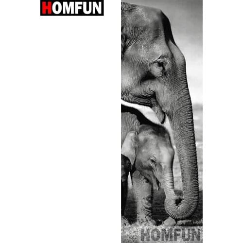 HOMFUN Full Square/Round Drill 5D DIY Diamond Painting "Elephant animal" 3D Embroidery Cross Stitch 5D Decor Gift A27372