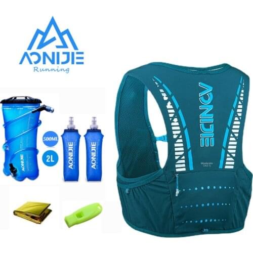 AONIJIE New C933S Update Outdoor Sports 5L Backpack Hydration Pack Rucksack Bag Vest Harness for Marathon Camping Running 500ml